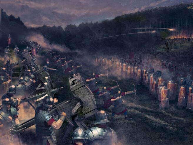 Soldati romani in combattimento
