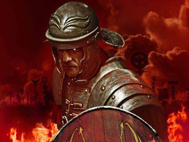 Gladiatore esercito romano in combattimento
